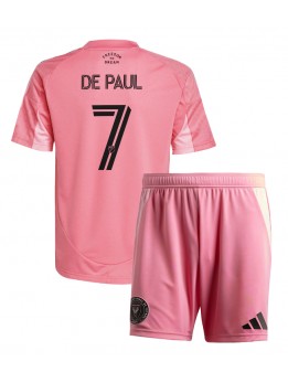 Inter Miami Rodrigo De Paul #7 Replika Hemmakläder Barn 2025-26 Kortärmad (+ byxor)
